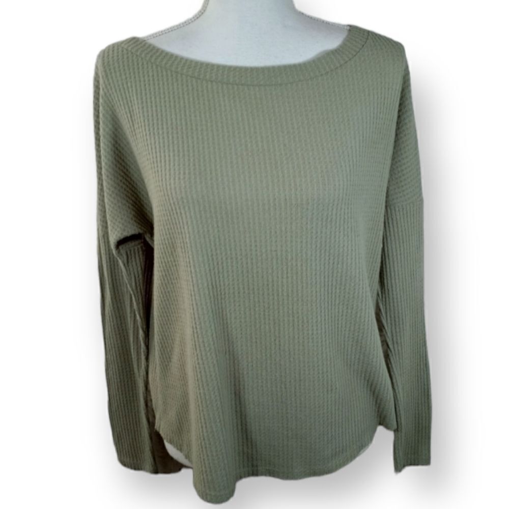 AEROPOSTALE SEAFOAM GREEN WAFFLE KNIT PULLOVER SZ.S EUC